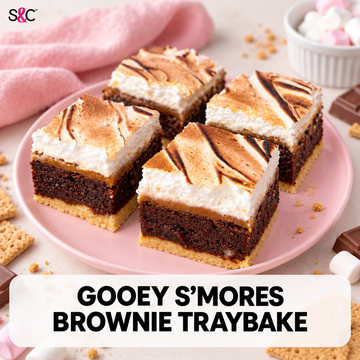 Gooey S'mores Brownie Traybake