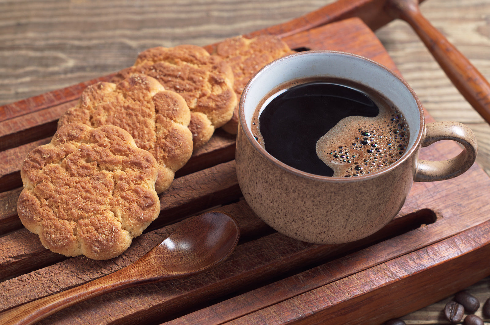 Coffee and Almond Shortbread made with Vanilla Latte Flavoured Icing Sugar