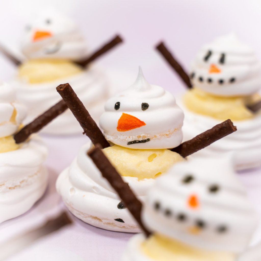 Whipping It Up Melting Snowman Meringues