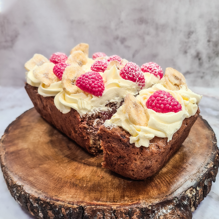 Vegan and Gluten-Free - Banana & Raspberry Cake