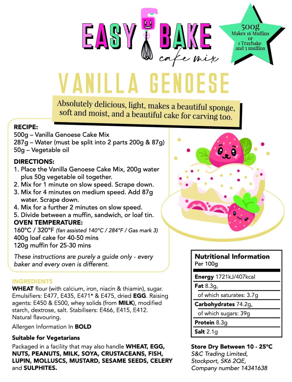 Vanilla Genoese - Easy Bake Cake Mix