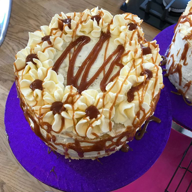 Salted Caramel and Banana Cake