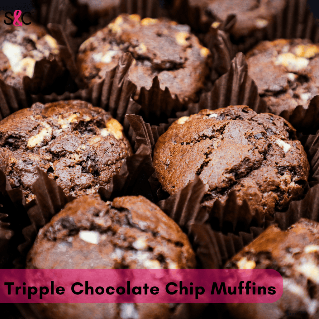 Triple Chocolate Chip Muffins