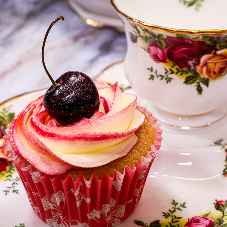 Vegan Cherry Bakewell Cupcakes