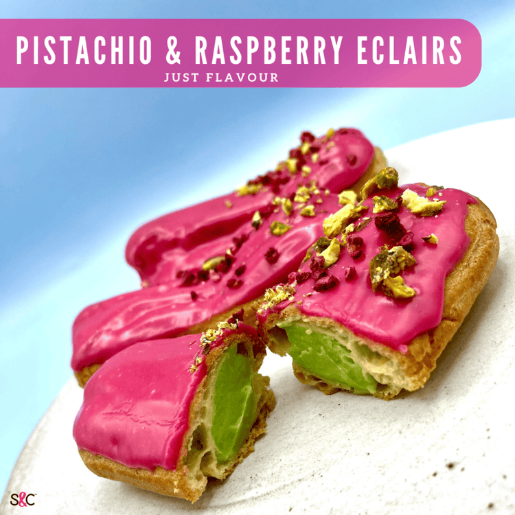 Pistachio &amp; Raspberry Eclairs