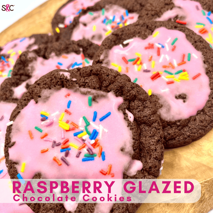 Raspberry Glazed Chocolate Cookies
