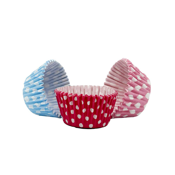 Cupcake Cases - Polkadot - Cerise, Pink and Baby Blue