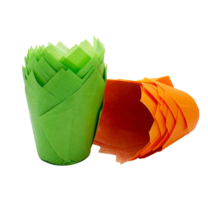 Muffin Tulips - Halloween Orange and Green Mix x 50