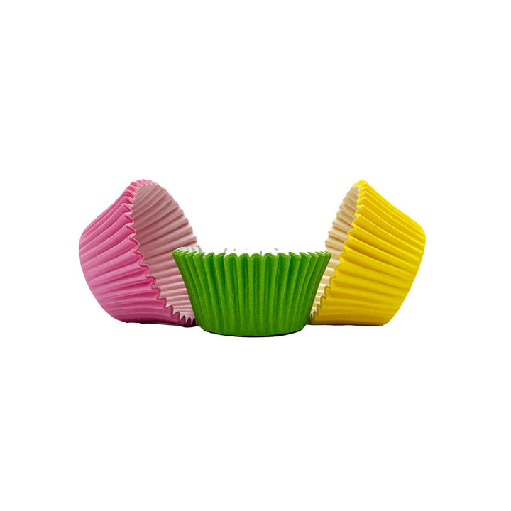 Cupcake Cases - Pink, Green and Yellow x 36