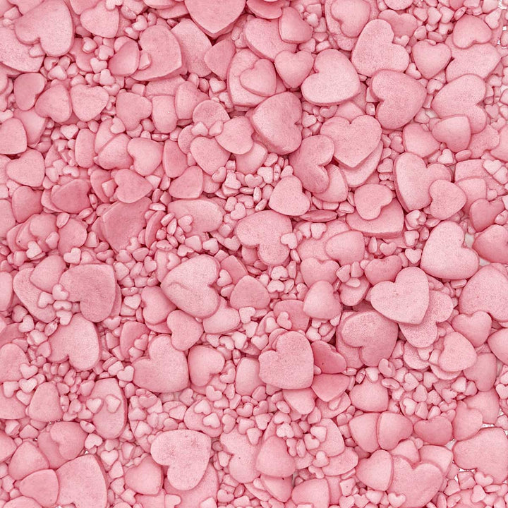 Hearts - Shimmer - Pink - Mixed Mini, Standard and Jumbo