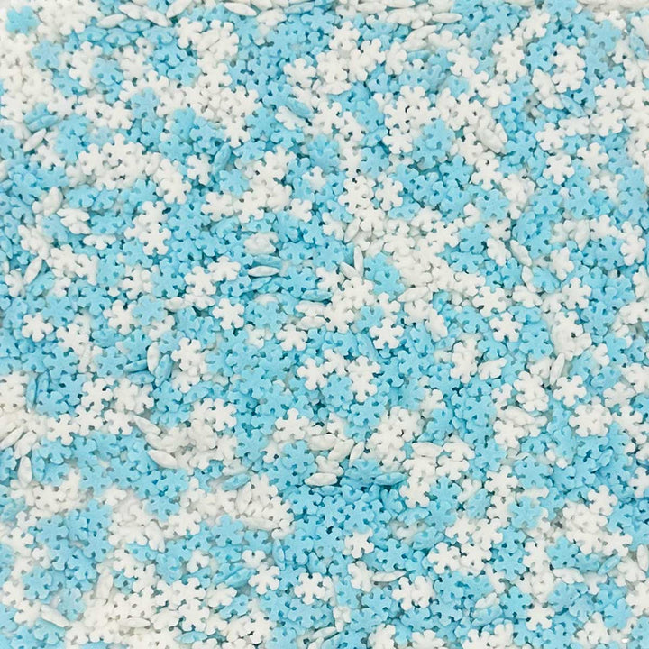 Shapes - Matt - Mini Ice Blue And White Snowflakes