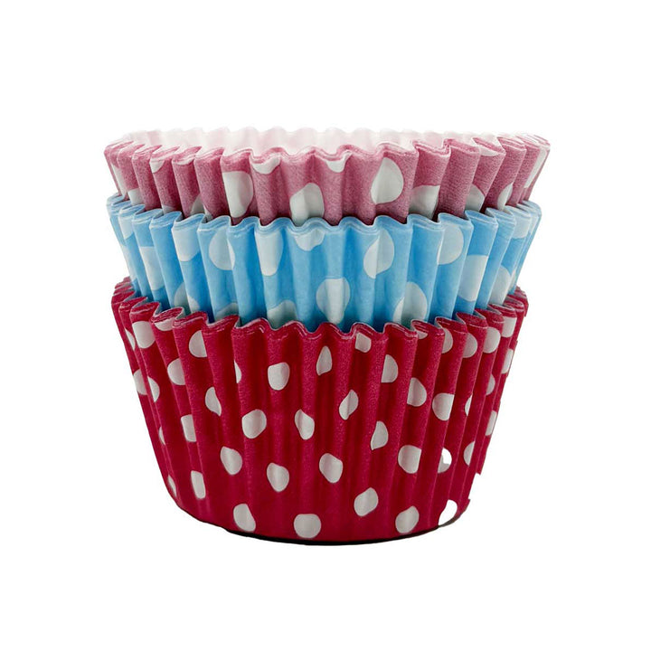 Cupcake Cases - Polkadot - Cerise, Pink and Baby Blue