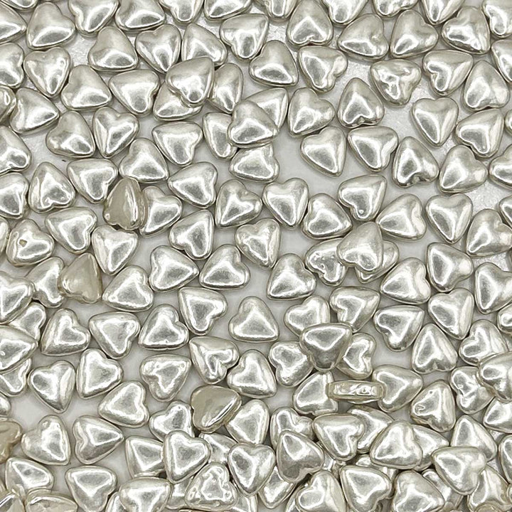 Hearts - 3D - High Shine Silver