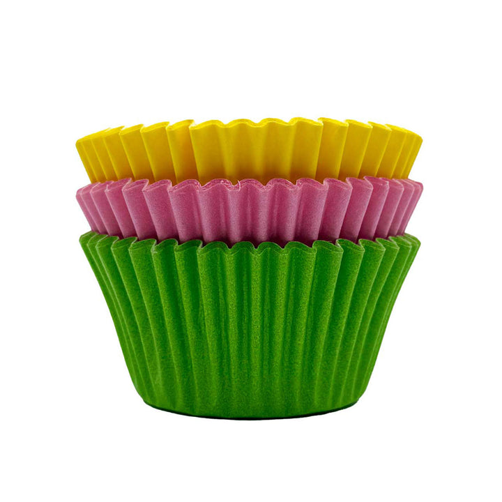 Cupcake Cases - Pink, Green and Yellow x 36