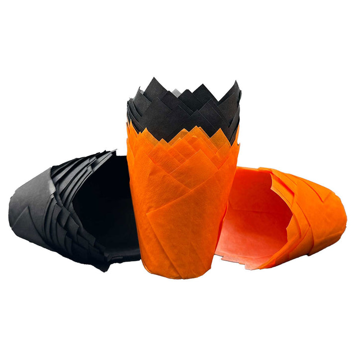 Muffin Tulips - Halloween Orange and Black Mix x 50