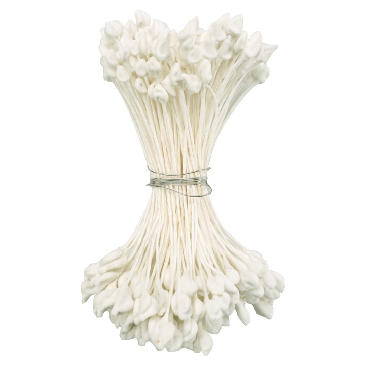 Culpitt Long Dull White Pointed Stamen - Bunch of 72