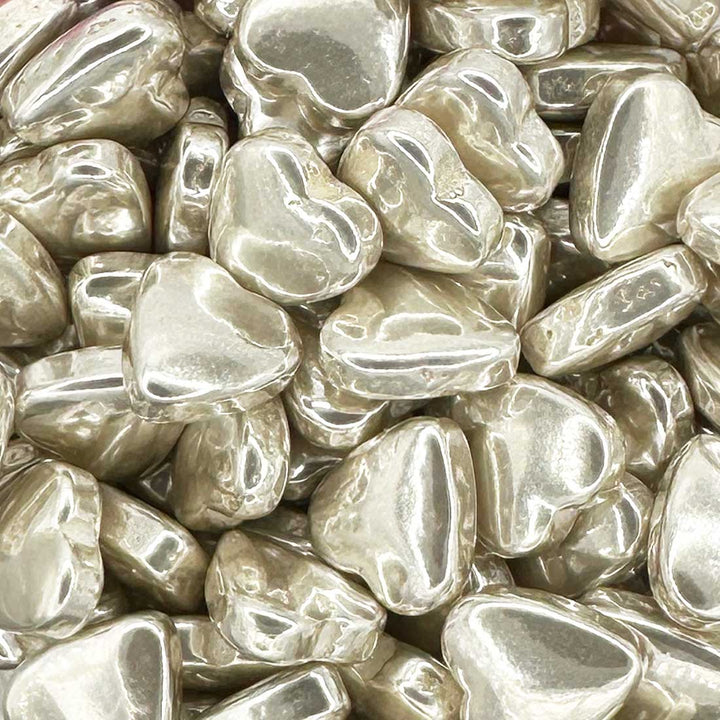 Hearts - 3D - High Shine Silver