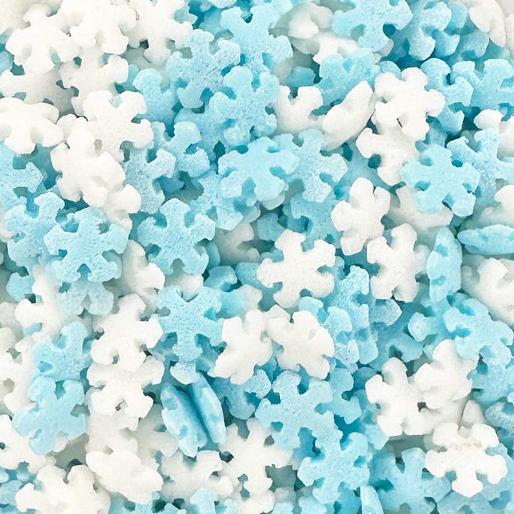 Shapes - Matt - Mini Ice Blue And White Snowflakes