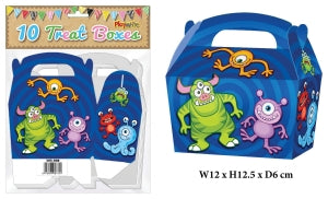 Presentation Boxes – Patterned - Monster - Treat Boxes x 10