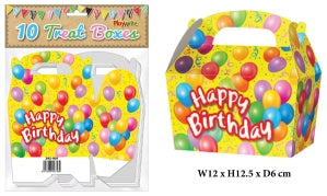 Presentation Boxes – Patterned - Happy Birthday - Treat Boxes x 10