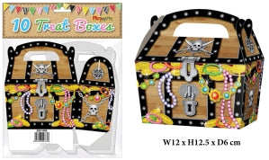 Presentation Boxes – Patterned - Pirate Chest - Treat Boxes x 10