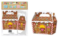 Presentation Boxes – Patterned - Gingerbread House - Treat Boxes x 10