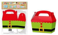 Presentation Boxes – Patterned - Elf Tunic - Treat Boxes x 10