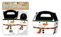 Presentation Boxes – Patterned - Snowman - Treat Boxes x 10
