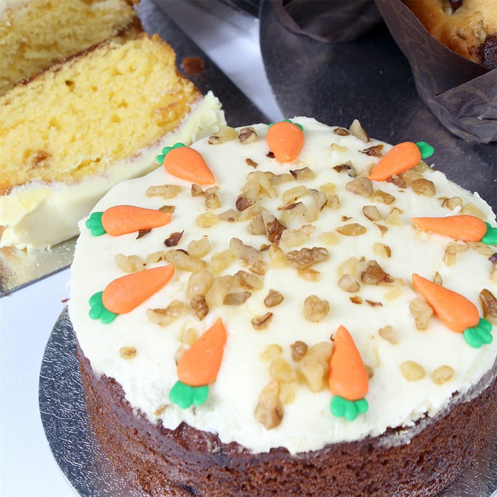 Edible Cake Toppers - Baked With Love Carrot Cake Decorations - Pack of 12