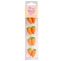 Edible Cake Toppers - Baked With Love Carrot Cake Decorations - Pack of 12