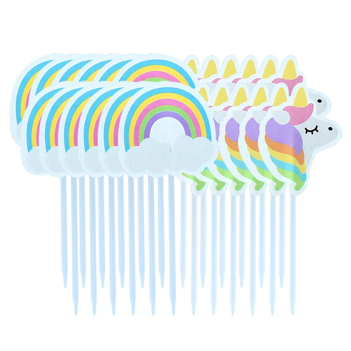 Decorative Cake Toppers - Decorative Pics - Unicorn and Rainbow
