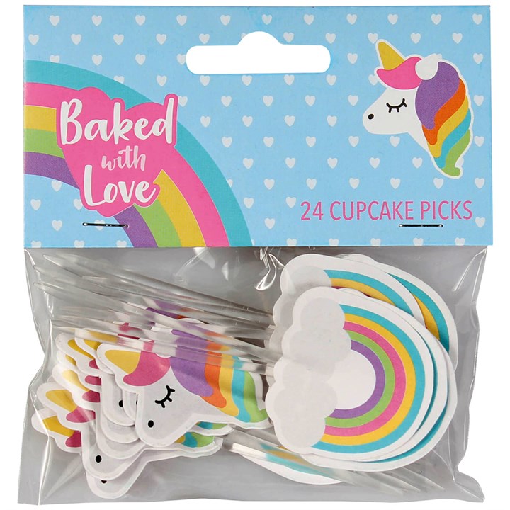 Decorative Cake Toppers - Decorative Pics - Unicorn and Rainbow