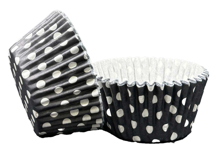 Cupcake Cases - Black Polkadot