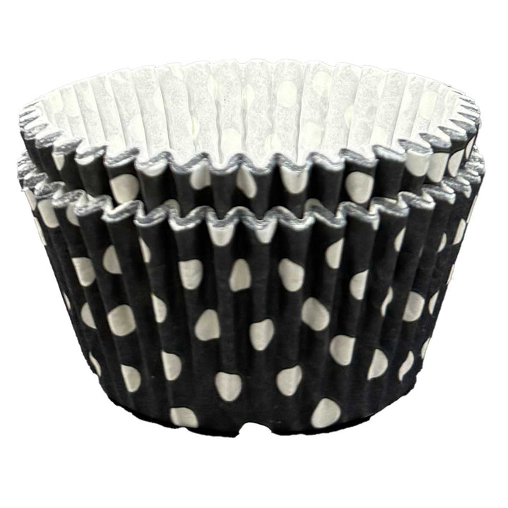 Cupcake Cases - Black Polkadot