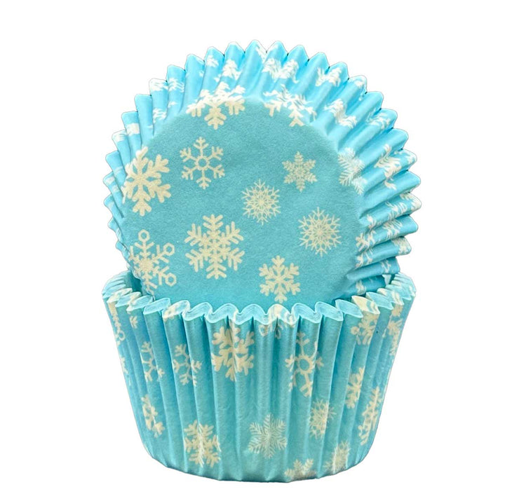 Cupcake Cases - Patterned - Ice Blue Snowflakes