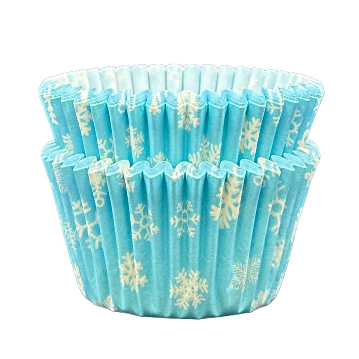 Cupcake Cases - Patterned - Ice Blue Snowflakes