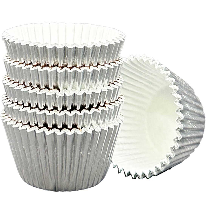 Mini Muffin Cases - Foil - Silver Foil