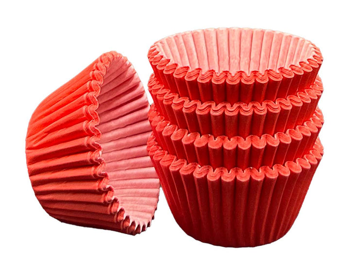 Mini Muffin Cases - Plain - Red