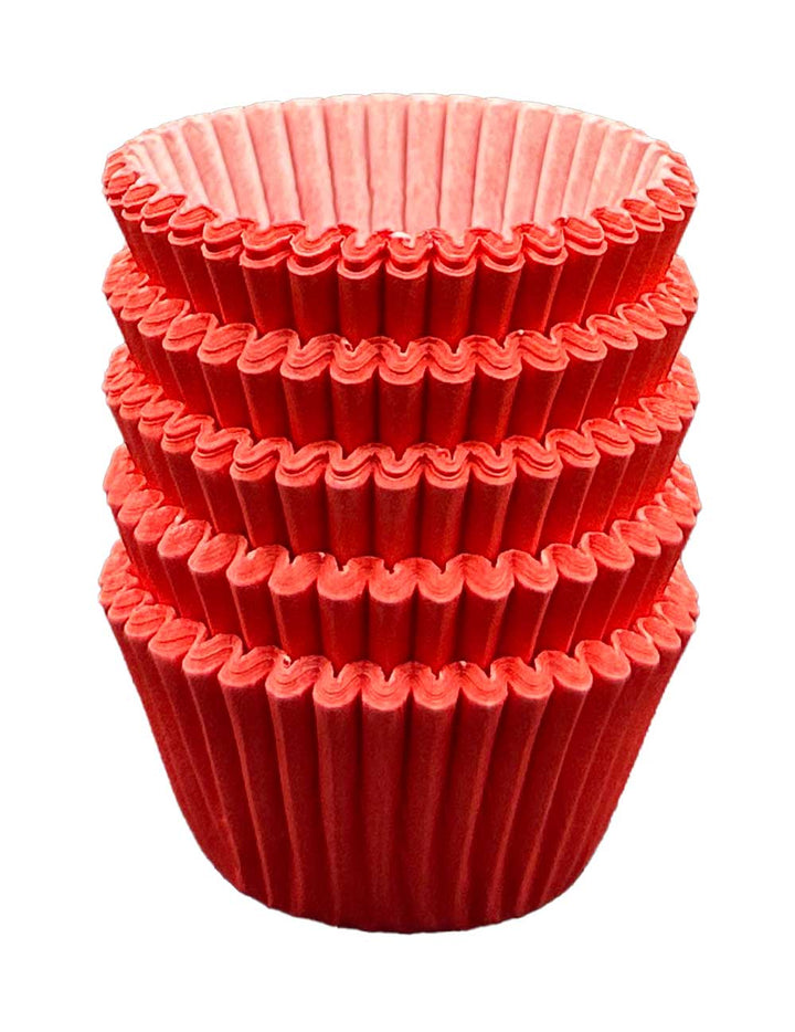 Mini Muffin Cases - Plain - Red