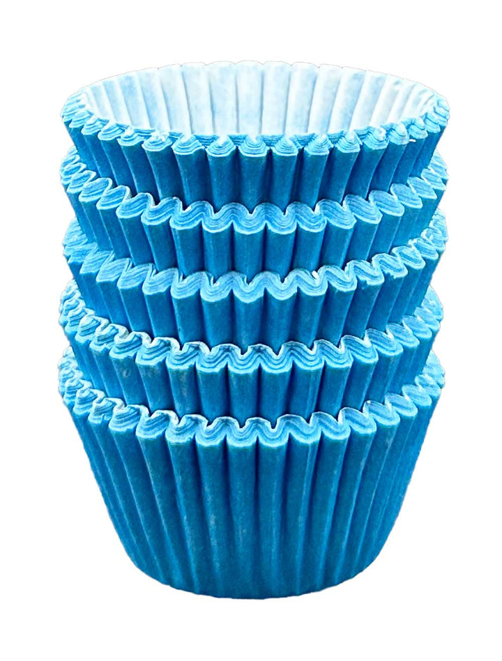 Mini Muffin Cases - Plain - Blue