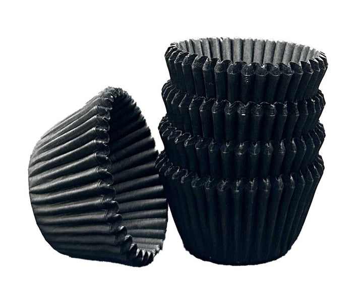 Mini Muffin Cases - Plain - Black