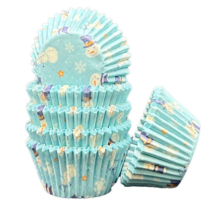 Mini Muffin Cases - Patterned - Snowmen