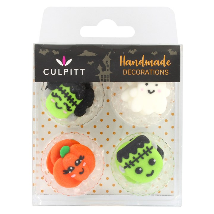 Edible Cake Toppers - Culpitt Halloween Sugar Pipings (With Cute Ghost and Monster)