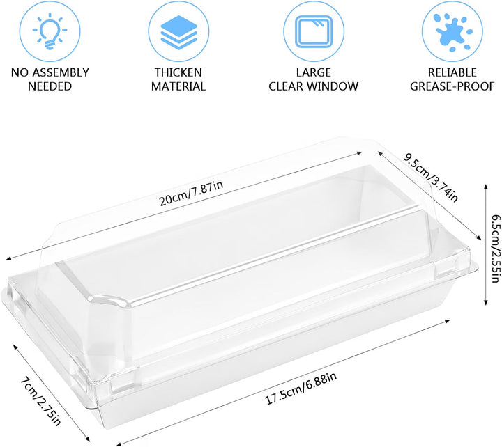 Bakeware - Rectangular Dessert Bakery Boxes with Lid x 5