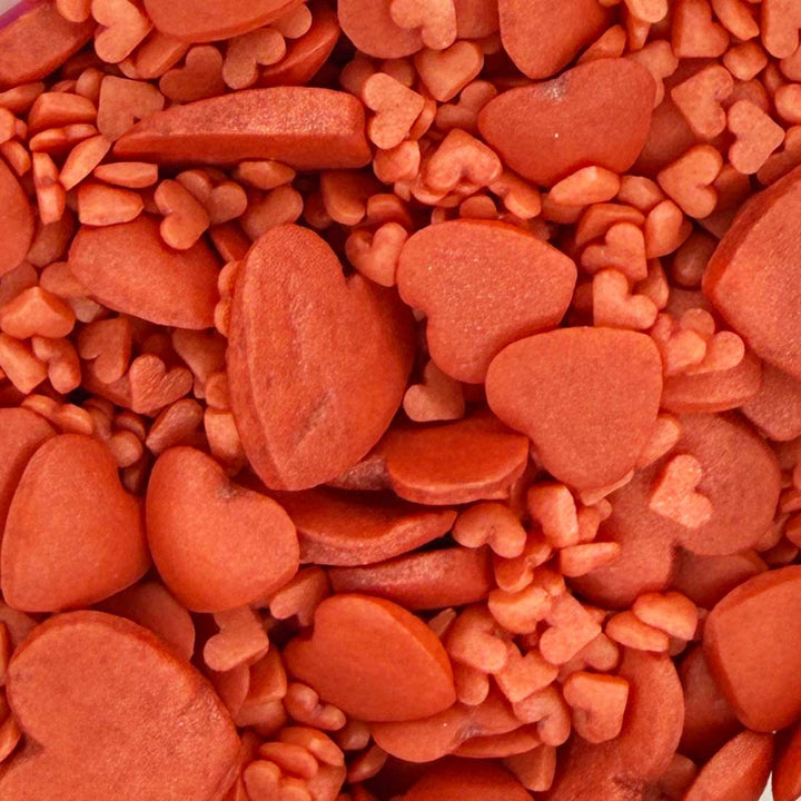 Hearts - Shimmer - Red - Mixed Mini, Standard and Jumbo