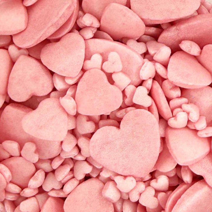 Hearts - Shimmer - Pink - Mixed Mini, Standard and Jumbo