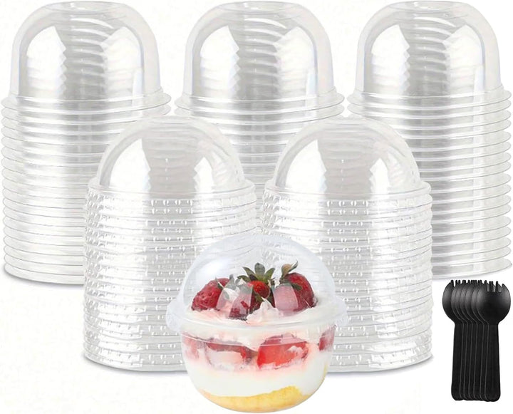 Bakeware - Plastic Dessert Cups With Dome Lids x 6