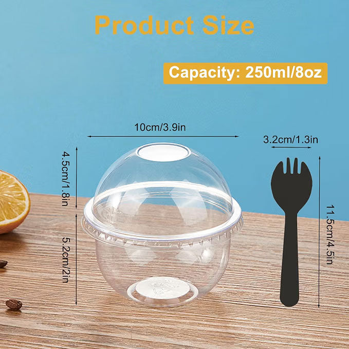 Bakeware - Plastic Dessert Cups With Dome Lids x 6