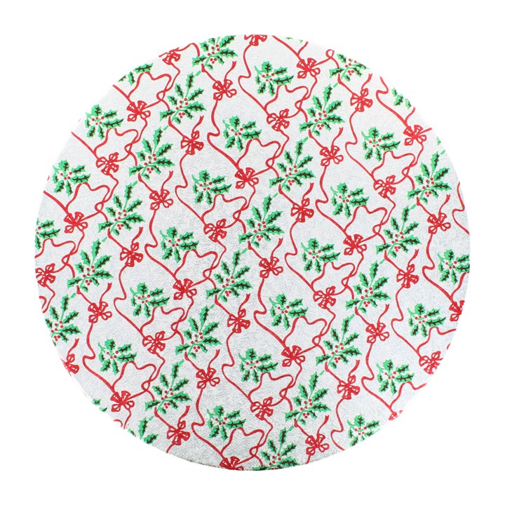 Round - Create A Cake 10" Double Thick Silver/RedBow Print Card