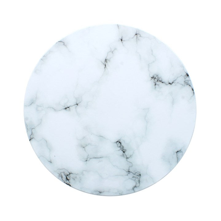 Round Masonite Cake Board - White Marble Effect